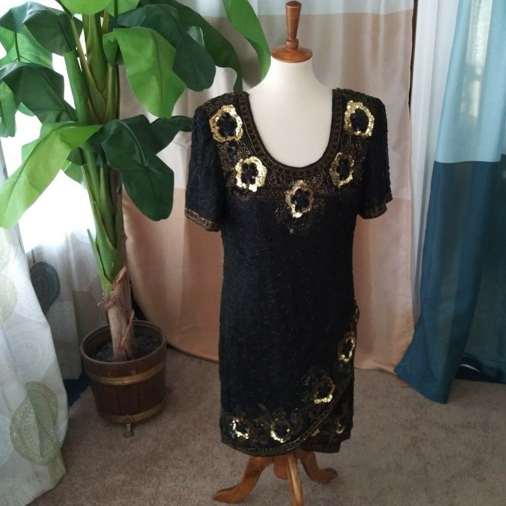 Laurence Kazar Vintage Size XL sequin dress